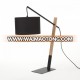 modern Black iron wooden table lamp fabric shade desk lamp reading lamp